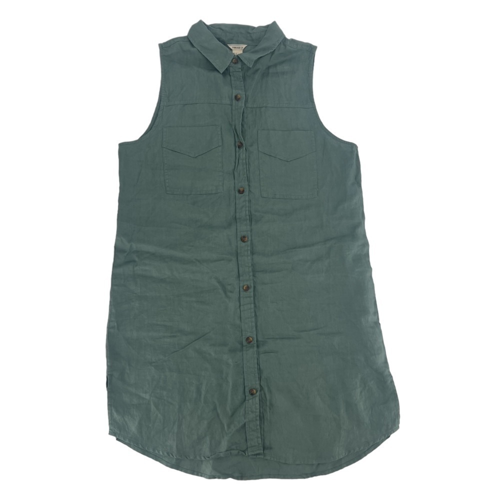 Forever 21 Green Sleeveless T-Shirt Mini Dress Size Medium Women’s